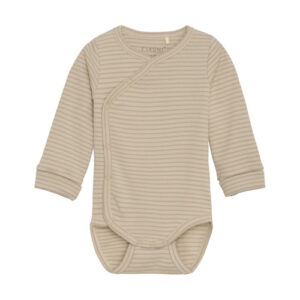 Fixoni Wickelbody gestreift beige