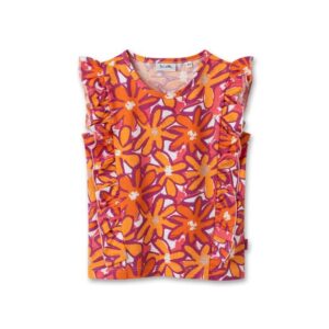 Sanetta Pure T-Shirt Blumen orange pink