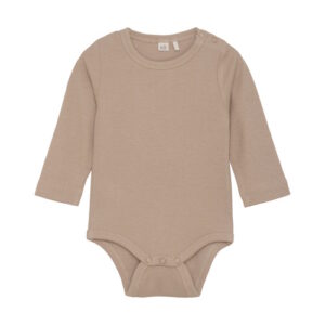 Celavi Bambusviskose-Baumwoll Body langarm warm taupe