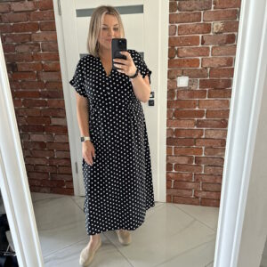 Greyse Kimono Punkte auf Schwarz