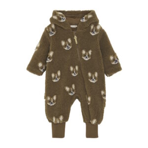 Minymo Plüschoverall Sepia