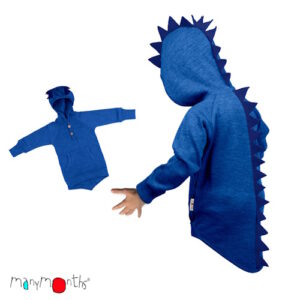 Manymonths Dino Hoodie with Big Pocket Unique Classic Blue