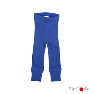 Manymonths Woll-Leggings Classic Blue mit Knee Patches