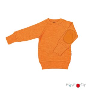 ManyMonths Woll-Pulli mit Ellbogenpatches Tangerine Marmalade