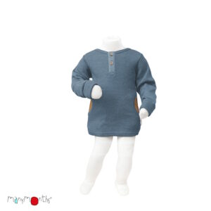 Manymonths Woolies Henley Langarmshirt Blue Mist