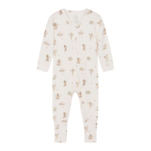 Hust&Claire Bambusviskose Zipper Einteiler Drachen Ivory