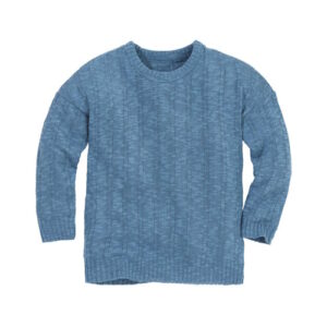 Disana Leinen Strick-Pullover Taubenblau