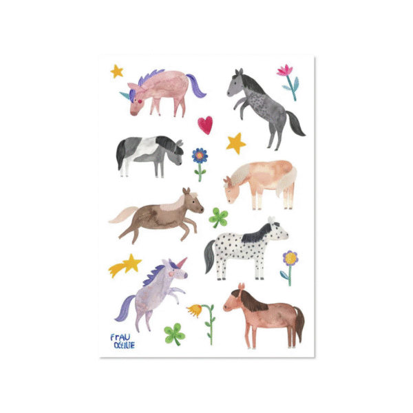 Frau Ottilie spülmaschinenfeste Sticker *Pferde* – Bild 2