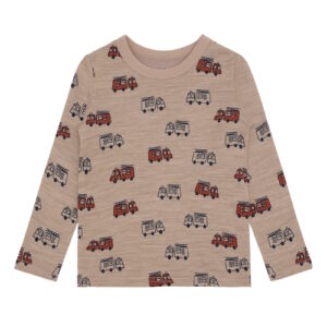 Hust&Claire Woll-Bambus Langarmshirt Firetruck braun
