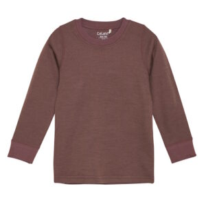 Celavi Bambusviskose Wolle Doubleface Langarmshirt Marron