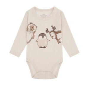 Hust&Claire Wolle-Bambus Body Tiere beige