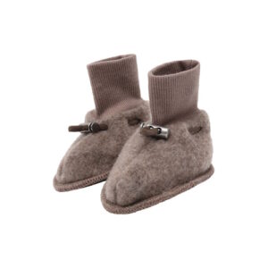 Hust&Claire Wollfleece Schühchen mit Kordel braunmeliert