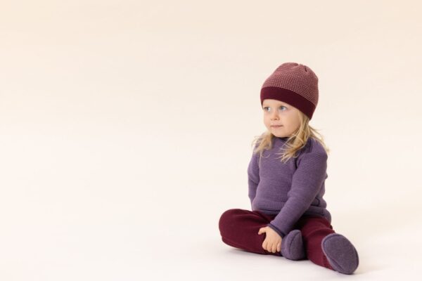 Disana Melange Pullover Aubergine-Flieder – Bild 2
