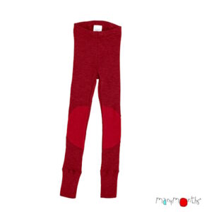 Manymonths Woll-Leggings Wild Pomegranate mit Knee Patches