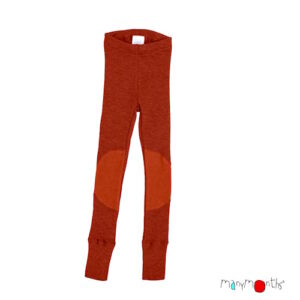 Manymonths Woll-Leggings Rich Amber mit Knee Patches