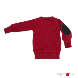 ManyMonths Woll-Pulli mit Ellbogenpatches Wild Pomegranate