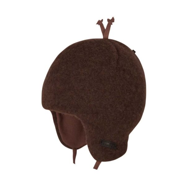 Pure Pure Wollfleece Bindemütze dark brown
