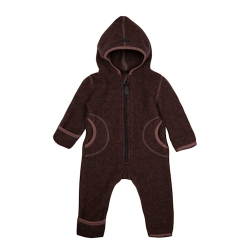 Pure Pure Wollfleece Overall aus Bio-Merinowolle dunkelbraun