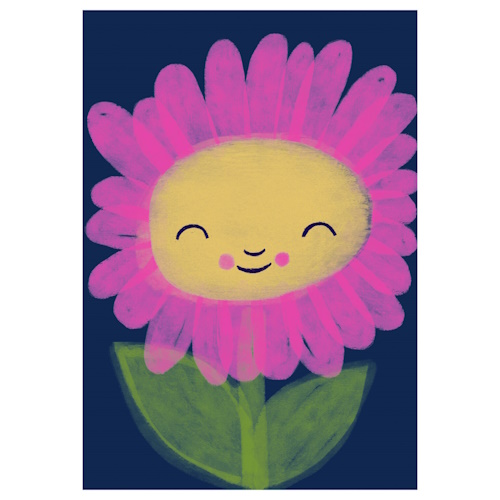 Schönegrüsse Postkarte Blumengesicht