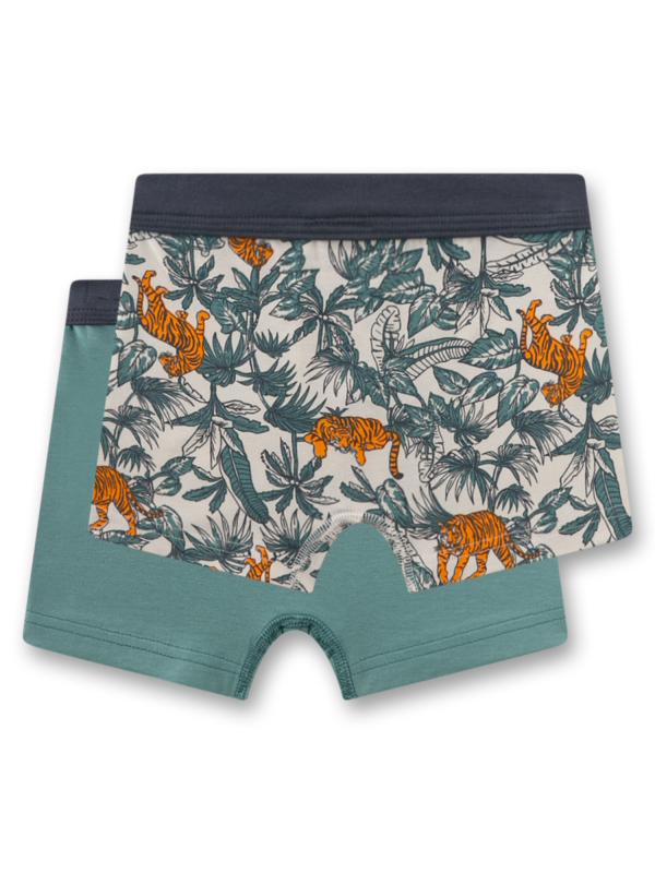 Sanetta Hipshorts (Doppelpack) grün & beige Tiger – Bild 2