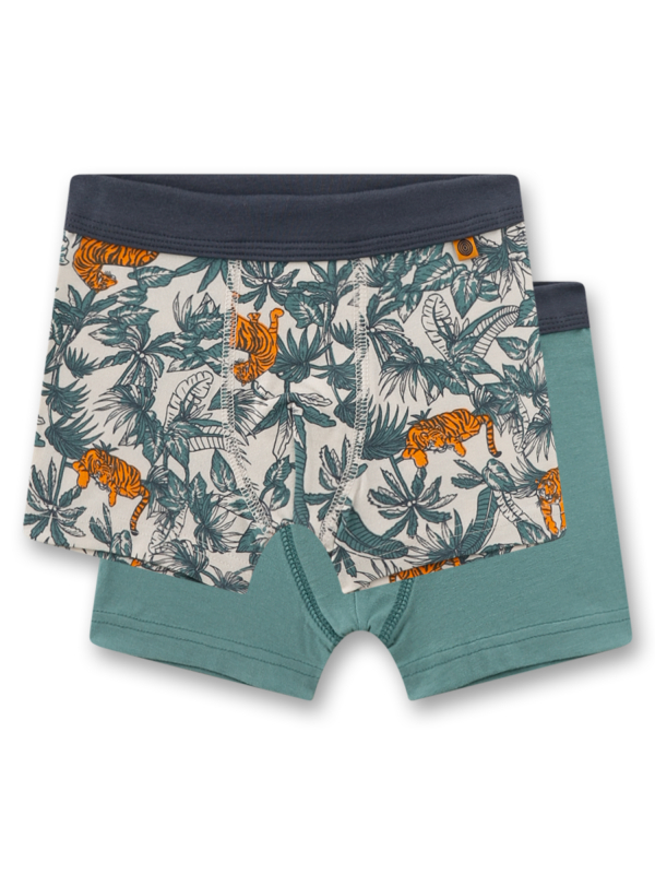 Sanetta Hipshorts (Doppelpack) grün & beige Tiger