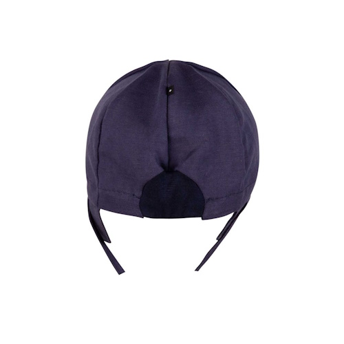 Pure Pure Babymütze Baumwoll-Leinen navy – Bild 2