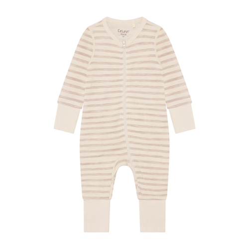 Celavi Bambus-Wolle Doubleface Strampler Mocha Meringue