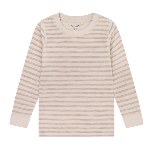 Celavi Bambusviskose Wolle Doubleface Langarmshirt Mocha Meringue