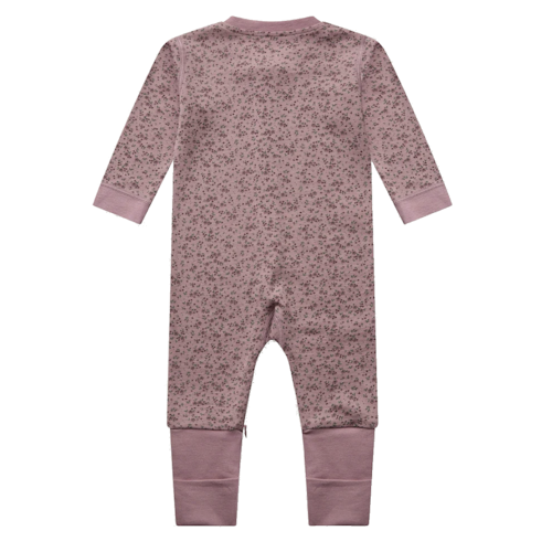 Hust&Claire Wolle-Bambus Einteiler Blumen heather Zipper – Bild 3