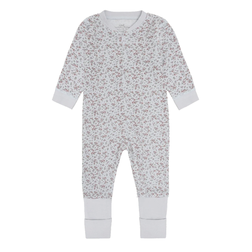 Hust&Claire Wolle-Bambus Einteiler Blumen blue Zipper