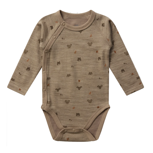 Hust & Claire Wolle-Bambus Wickelbody Forest Biscuit