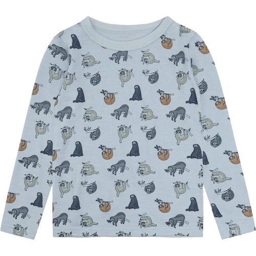 Hust&Claire Woll-Bambus Langarmshirt Lazy blue